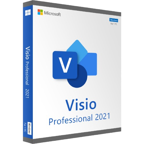 Verpackung der Microsoft Visio Professional 2021 Software für Windows-PC
